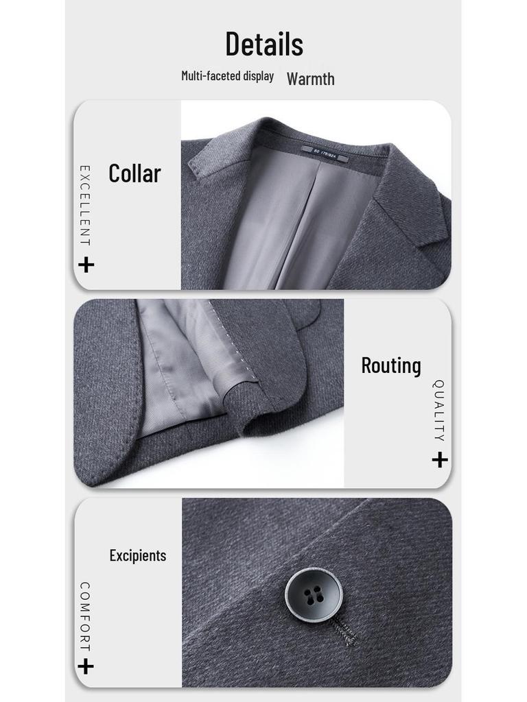 Costum Business Casual Premium pentru Bărbați din Lână, Cașmir și Mătase pentru Toamnă/Iarnă