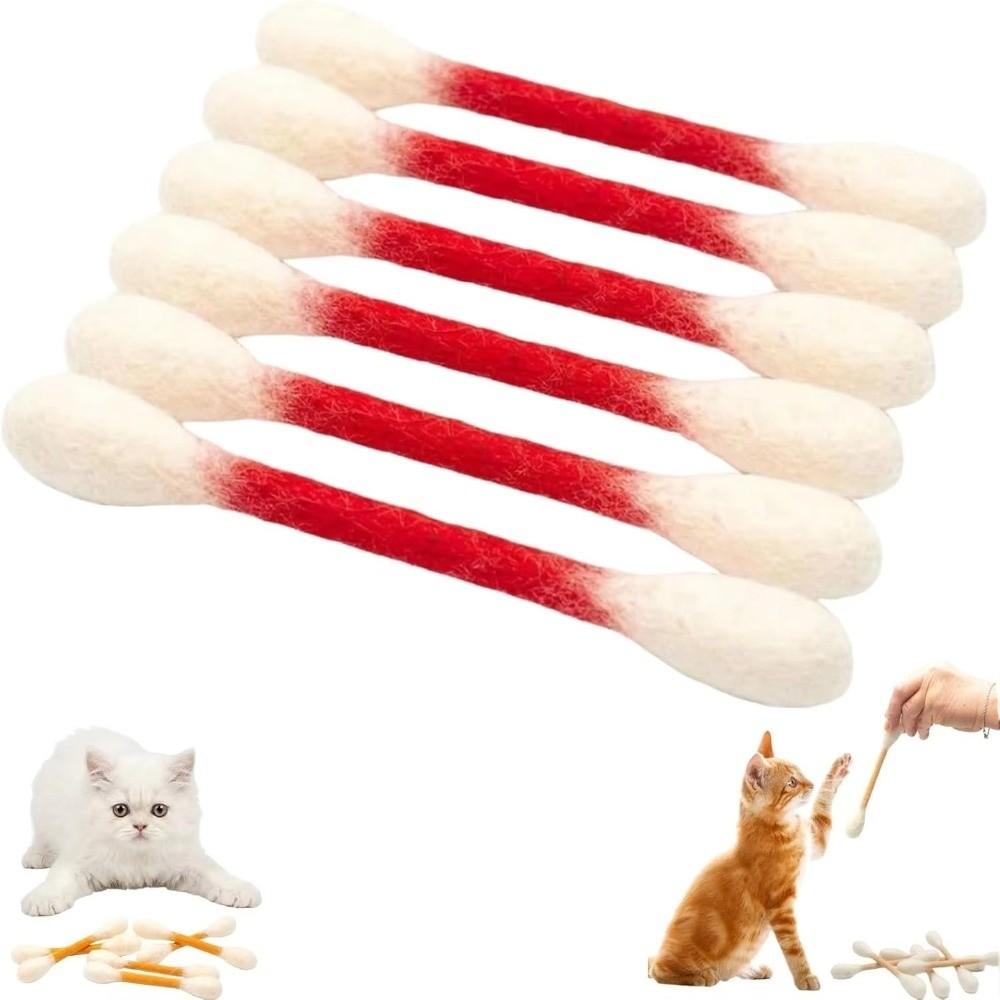 6PCS Felt Giant Swabs Cat Toy Soft Interactive Kick Stick Creative Kitten Toy Cat Lovers