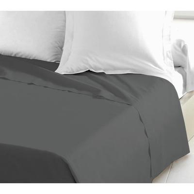 Lençol de cima 100% algodão 180x290 cm - 1 pessoa - Cinza escuro