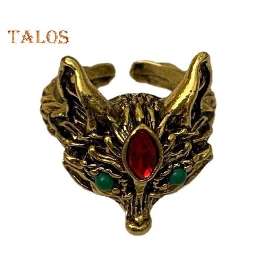 

Кольцо в виде лисы в винтажном стиле, регулируемое открывающееся кольцо со стразами, полированное, для вечеринок и клубов, индивидуальное кольцо из сплава золотистый