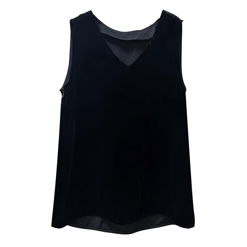 Women's Mulberry Silk Velvet V-Neck Sleeveless Top