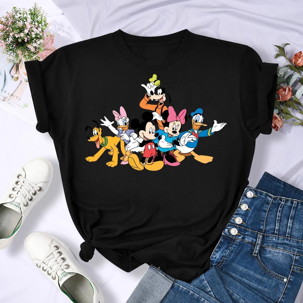 2025 New Popular Kawaii Disney T-shirt Cartoon Women Disney T-shirt Fun Top Fashion Women's T-shirt