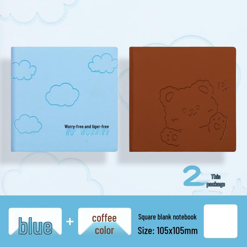 Cartoon Square A7 Softcover Notebook - Portable Pocket Journal for Travel & Stamps