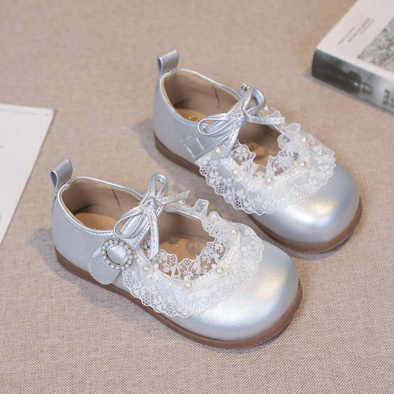 

Girls princess shoes children soft-soled silver leather shoes 2025 spring and autumn new girls foreign style single shoes fashion performance shoes 25-29 yards, 5 pairs in one hand
