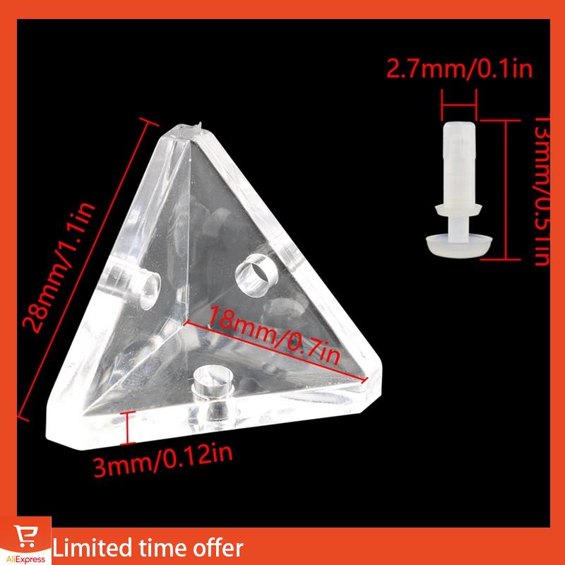 Fresh 96Pcs Acrylic Corner Brackets With Semitransparent Screws Clear 3-Hole Right Angle Joint Brace Brackets
