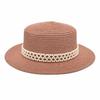 French hat summer new pearl flat top hat women's casual sun hat princess top hat trend
