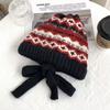 Wool hat female retro cute versatile face small knitted hat winter riding warm ear protection