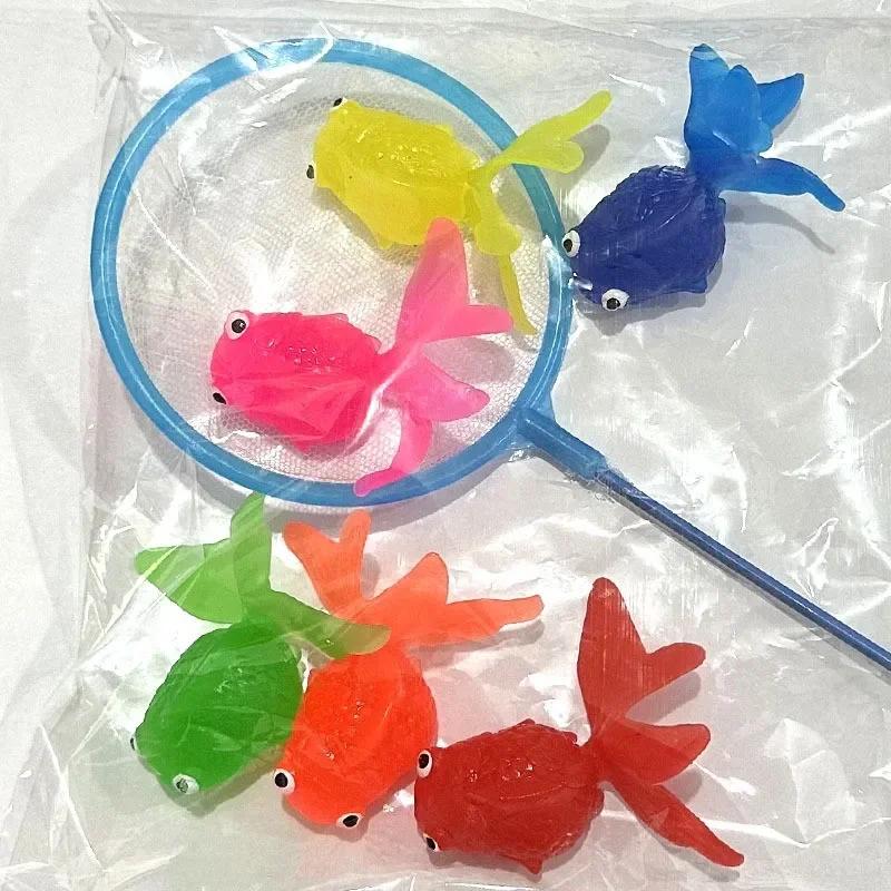 Children's 6Pcs/Set Kawaii Simulation Rubber Goldfish Baby Bath Water Play Games Toys for Kids Toddlers Bathing Shower Gifts
