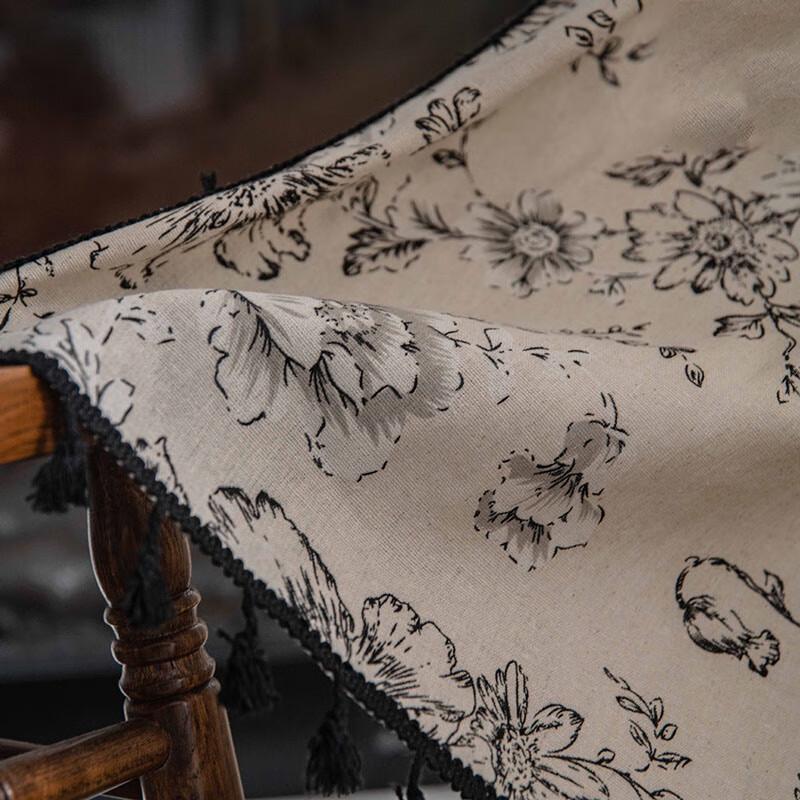 Pastoral Print Self-Adhesive Rod Pocket Curtain