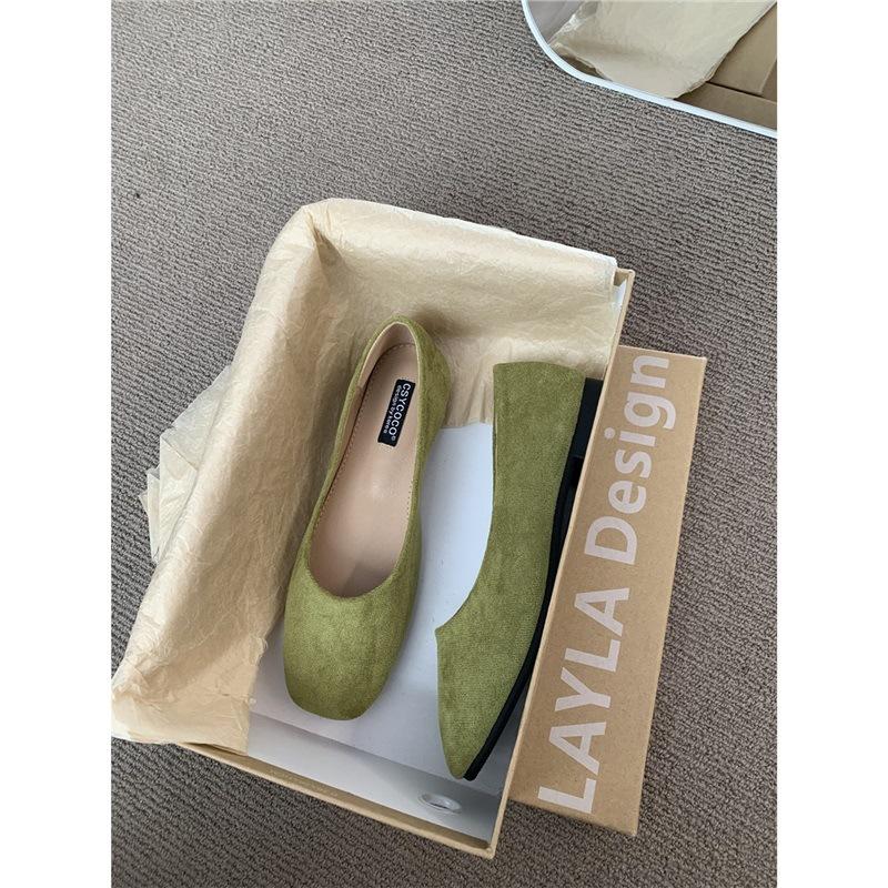 

Мода Горячие Продажи 2025 Новые Женские Замшевые Квадратный Плоский Каблук Неглубокие Женские Туфли Весна Лето Мода Квадратный Носок Базовые Лаконичные Женские Туфли-Лодочки 39 чёрный