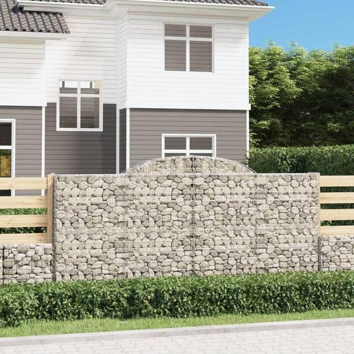 VidaXL Curved Gabion Baskets 6 Pcs 300x50x140/160 Cm Galvanized Iron, Gabion, Gabion Cage, Gabion Wall Basket, Wall 3146741