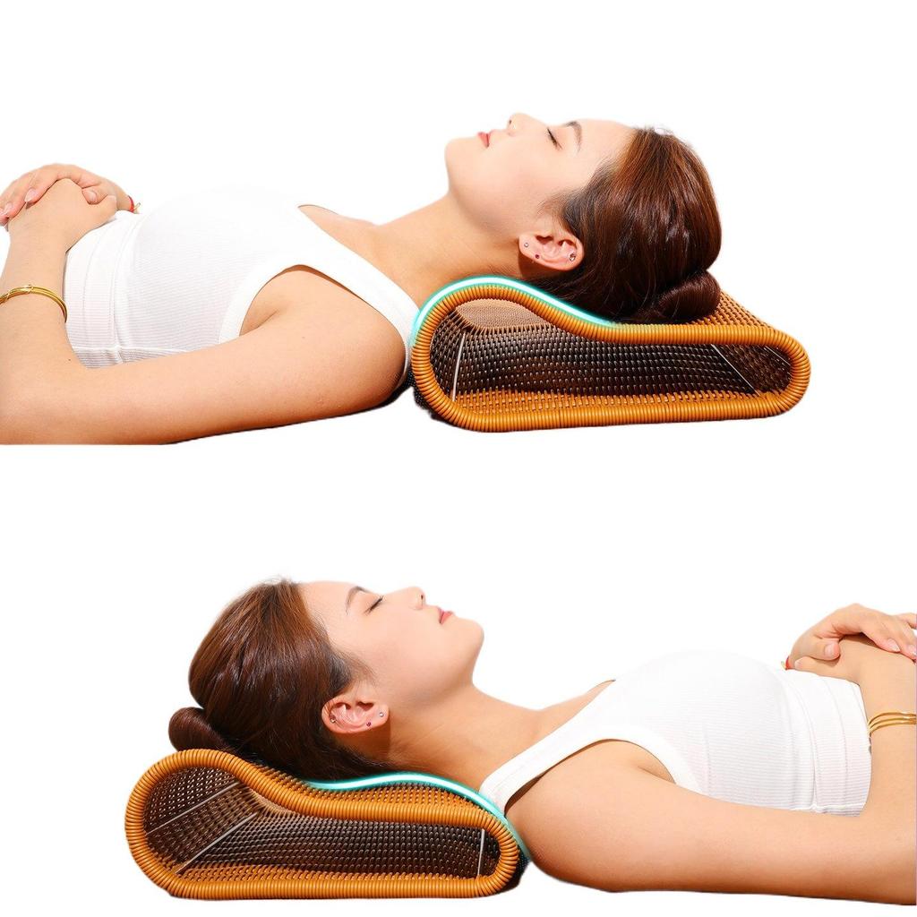 Men's Breathable Rattan Woven Pillow Mat with Free Shipping - Anti-Sweat & Neck Protection for Summer