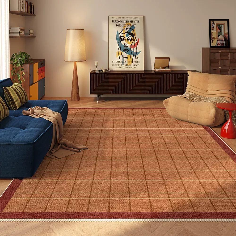 Living Room Carpet Stain-resistant Wear-resistant Floor Mat Retro Geometric Pattern Rug Large Size Home Decoration Rugs Alfombra