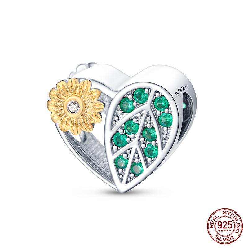 Copper Tree Of Life Four-Leaf Clover Green Series Charms Beads Fit Qikaola Original Bracelet Diy Jewelry Making