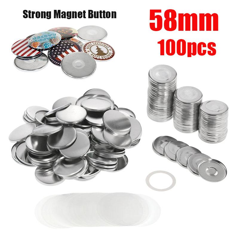 100PCS 25mm 32mm 58mm Soft Strong Magnet Fridge Button Making Parts DIY Refrigerator Button Badge Maker Accessories Supplies