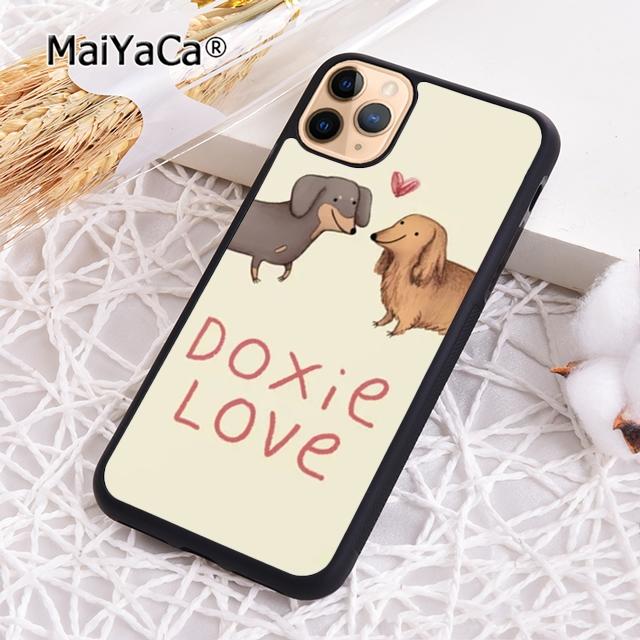 MaiYaCa Dachshund Sausage Dog Lover Heartbeat Phone Case For iPhone 17 Air 16 Pro Max 15 14 Plus 12 13 Cover Coque