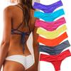 Luxurious Women Brazilian G-string Briefs With Elegant Ruffles For Beachwear