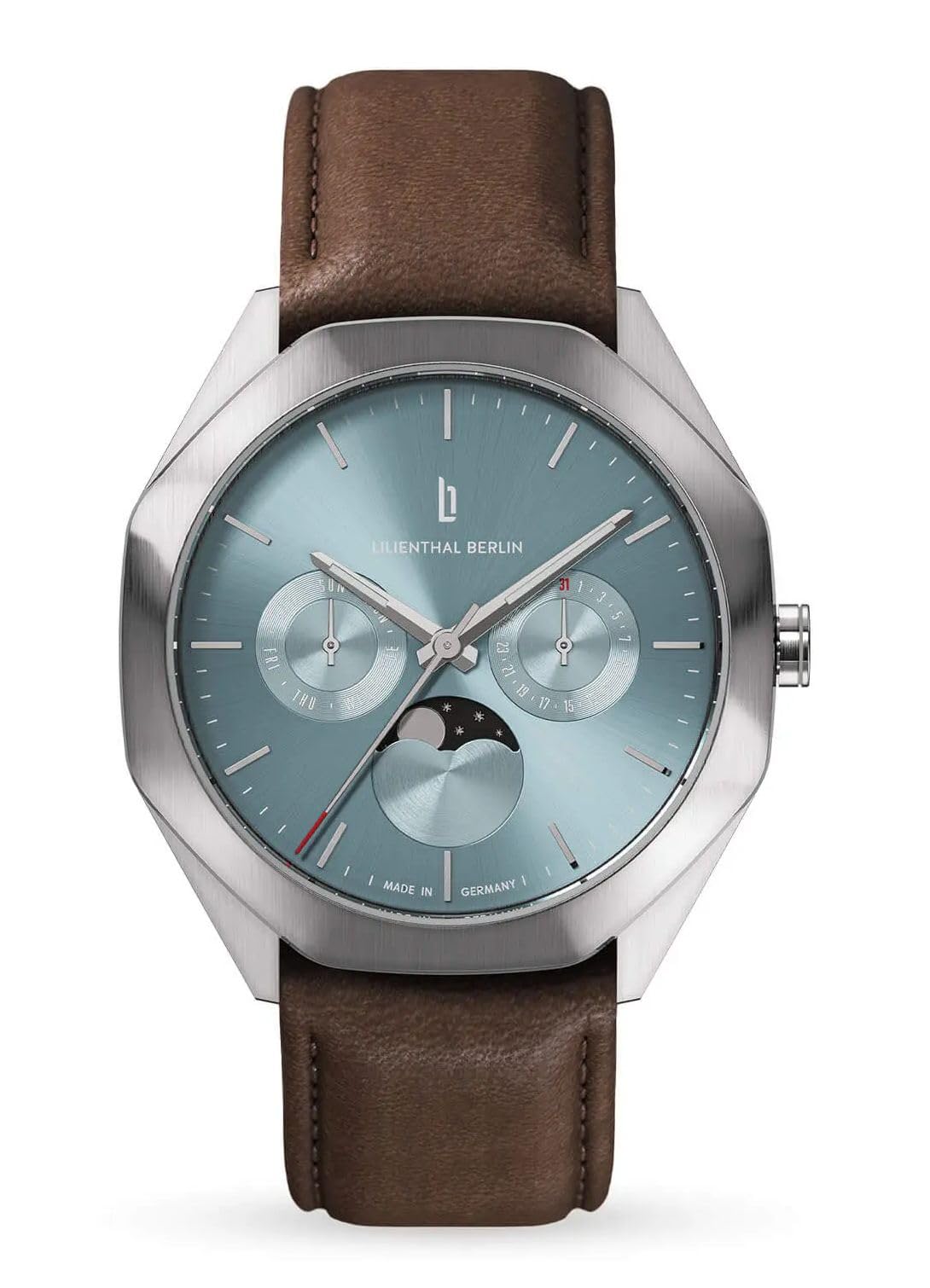 

Годинник Фаза Місяця День Дата Зроблено в Німеччині Коричневий [Lillianthal Berlin] OM2-001-CB046AB Чоловічий синій