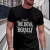The Devil Herself Retro Occult Graphic Moto Men's Fashionable T-Shirt Summer Short Sleeve Exqui