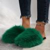 Luxury Fluffy Long Plush Indoor Slippers Women 2025 Winter Thicken Warm Faux Fur Slides Soft Sole Flat Heels Postpartum Shoes