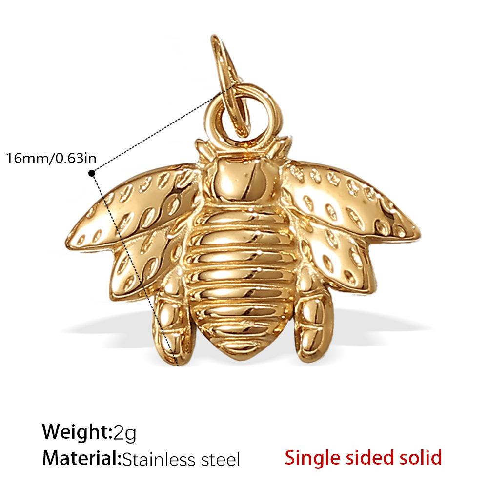 Stainless Steel Gold-Plated Pendant Jewelry Butterfly Flower Leaf Shape Pendant