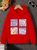 Kids Capybara Hoodie Cute Cartoon Animal Graphic Print Kawaii Pullover Sweatshirt Boys Girls Rainbow Unicorn Design Spring