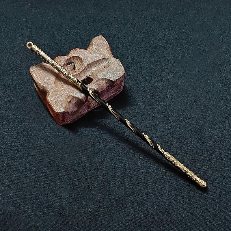 22cm Schwarze Mythologie Wukong Spiel-Peripheriegerät Ganzmetall-Handwerk Affenkönig Ruyi Goldener Stab Ornament Modell Dekoration Spielzeug Geschenk