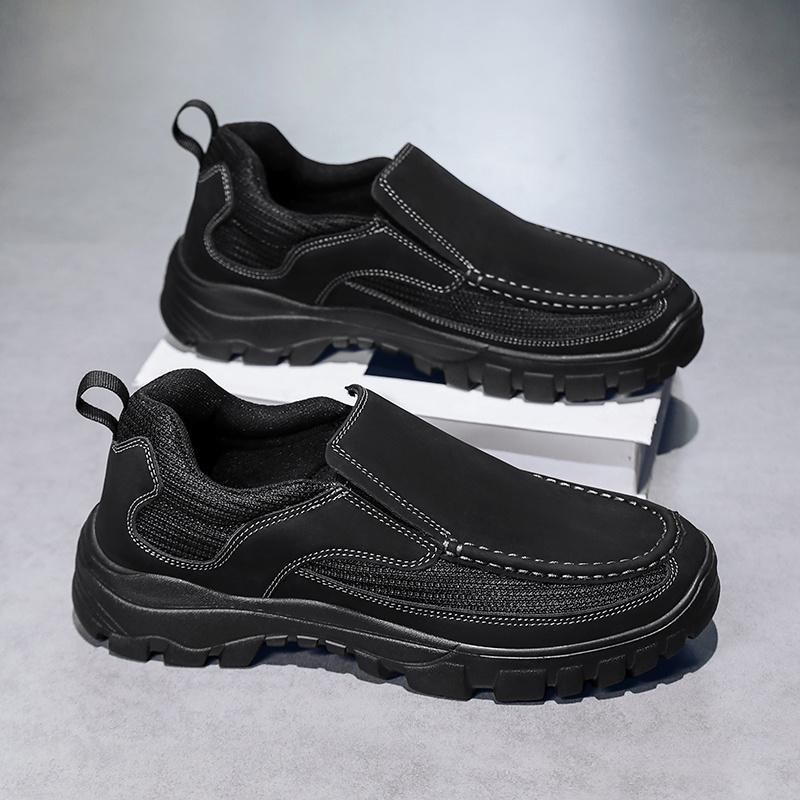 Men's Slip-On Loafers - Fashionable Casual Shoes, Breathable Fabric Lining, Non-Slip EVA Sole for Driving & Business, Size 12