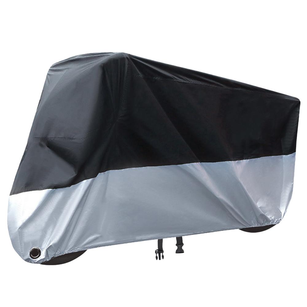 Motorcycle Cover Sunscreen Rain Dust Wear-Resistant 190T Black Under Silver Splicing Polyester Taff Motorcycle Protective Cover