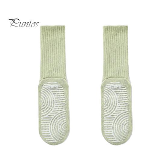 

1 пара носков для йоги и пилатеса, однотонные, износостойкие, дышащие, приятные для кожи, нескользящие, средней длины, носки для фитнеса зелёный