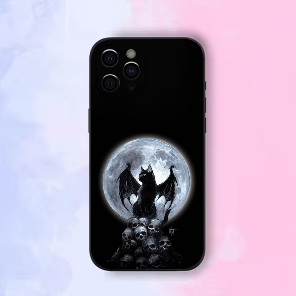 

Готический чехол для телефона с летучей мышью-вампиром для Apple iPhone 15,14,13,12,11,Pro,X,XS,Max,XR,Plus,Mini Мягкий черный корпус iPhone13mini