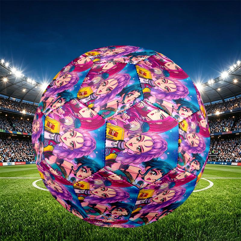 KPop Demon Hunters Print Size 5 Soccer Ball, PU Wear Resistant Football for Match Training and Daily Practice, Birthday Gift for Soccer Fans