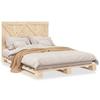 VidaXL Bed Frame with Headboard 160x200 Cm Solid Pine Wood, Bed, Bedroom Furniture, Wooden Bed, Bed 3281571