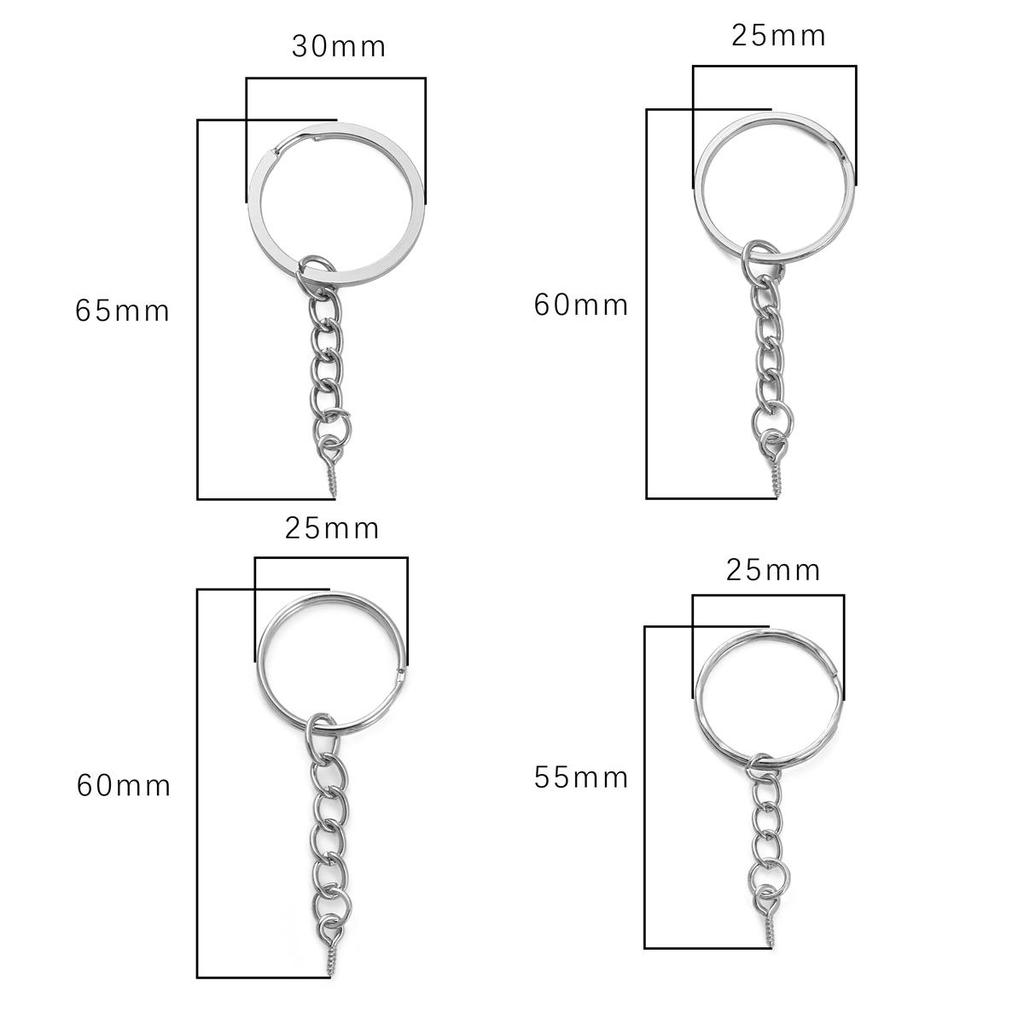 10 Stück Eisen Flacher Ring Schlüsselanhänger Hängende Schafaugenkette Schnallen Verbinder für DIY Schmuckherstellung