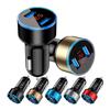 Car Charger For Cigarette Lighter Smart Phone USB Adapter Mobile Phone Charger Dual USB Digital Display Voltmeter Fast Charging