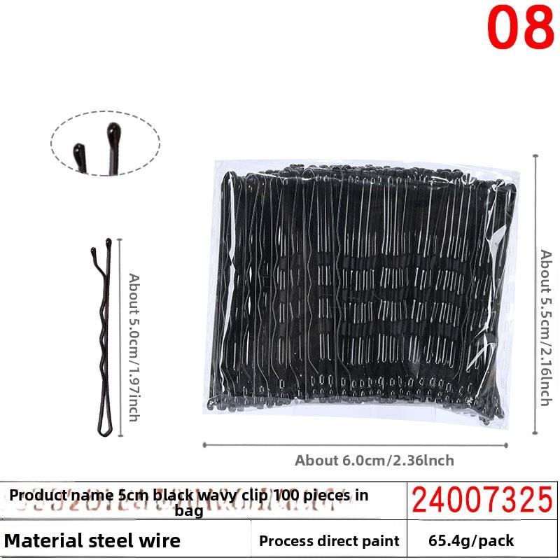 Black Steel Clip Box Contains A Straight Clip for The Bride's Updo Hairstyle Bangs Clip Wavy Hair Clip and Hair Accessory