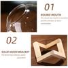 Cocktail Glass Cup With Wood Stand Creative Bar Glassware Drink Cup Ronud Ball Cocktail Mug Smoothie Fruit Moon Juice Tumbler