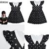 Kids The Addams Family Wednesday Cosplay Costume Soft Black Milk Silk Dress