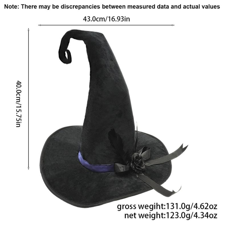 Witch Hat For Halloween Costume Party With Soft Lining Practical Nonwoven Fabric Cosplay Accessories For Kids Adults