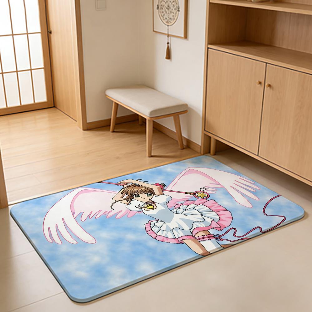 ANIME C-Cardcaptor Sakura Floor Mat Absorbent Floor Mat Non-Slip Entrance Rug for Bathrooms Restrooms and Toilets