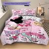 3pcs Love Sweet My Melody Bedding Set - Includes Quilt Cover and Pillowcases, Suitable for All Seasons, Machine Washable - Ideal Gift for Fa