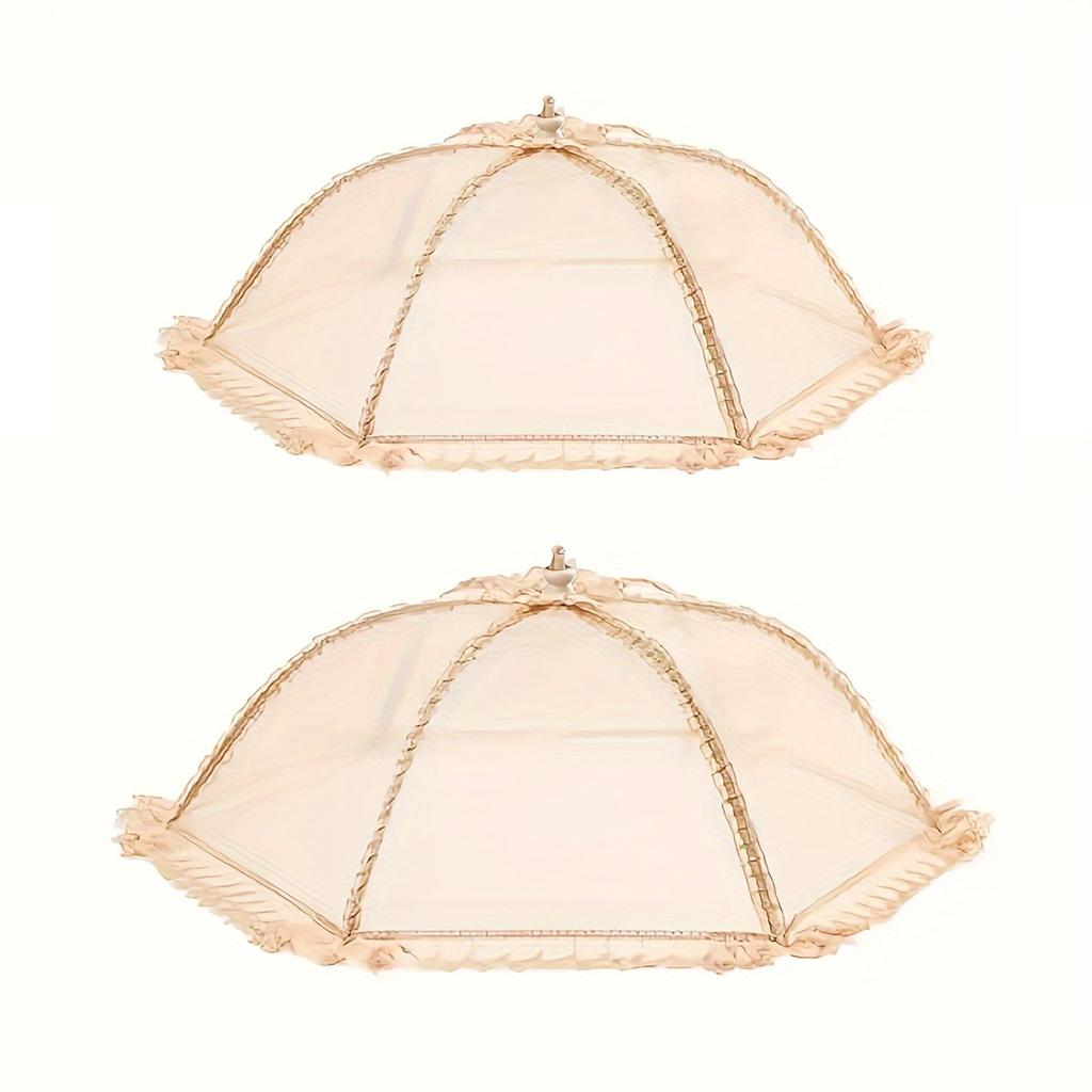 Nordic Style Golden Foldable Dish Cover Dust-Proof Fly-Proof Food Table Cover for Household