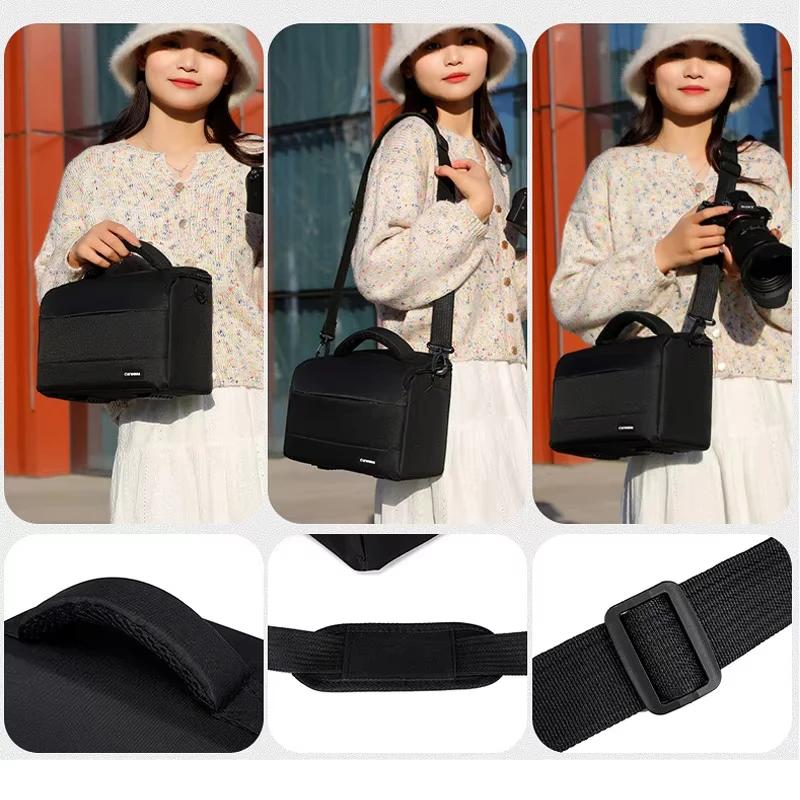 DSLR Camera Bag Handbags Nylon Shoulder Bag Camera Case Portable Cameras Bag for Sony Nikon Canon Panasonic Fuji SLR Camera