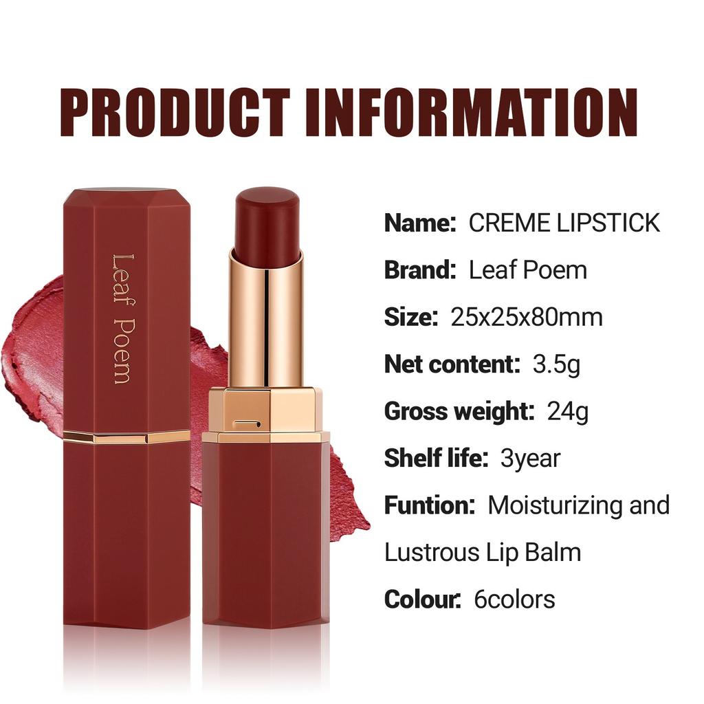 Octagonal Beveled Moisturizing Lipstick,Waterproof, Moisturizing, Long Lasting, Easy To Apply, and Enhances Your Complexion