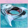 Realistic 3d Printed Shark Swim Ring Thick Pvc Inflatable Float Adult Water Buoy Lifesaver Whale Head Ride