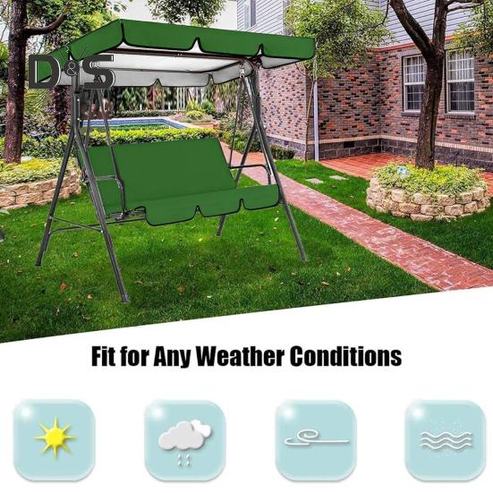 Baldachin de înlocuire pentru leagăn, rezistent la apă, anti-UV, 2-3 locuri, capac superior pentru leagăn, pentru grădină, verandă, terasa, leagăn, umbrire pentru soare