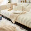 Gray Straight Stripe Sofa Towel Rabbit Plush Warm Sofas Cover Thicken L Non-slip Couch Cushion Living Room Slipcovers Home Decor