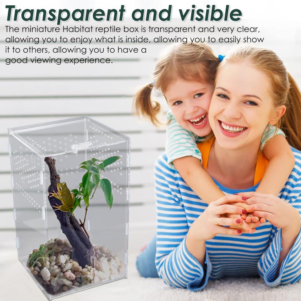 Reptiles Terrarium Enclosure Acrylic Reptile Habitat Terrarium Breeding Box Transparent Spider Scorpion Bearded Dragon Habitat