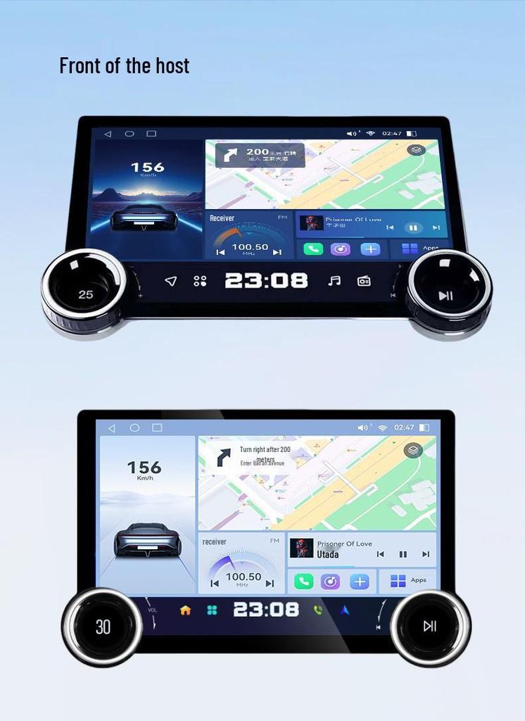 Dingwei TS18 10-inch 4G Wireless CarPlay Android Navigation System with Universal Knob Control
