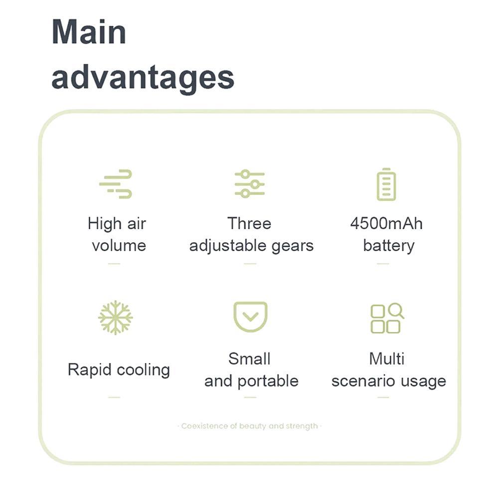 Mini Clip Fan Neck Waist Fan Air Cooling USB Rechargeable Belt Clip Fan For Outdoor Travel 3 Speeds Strong Airflow Personal Fan